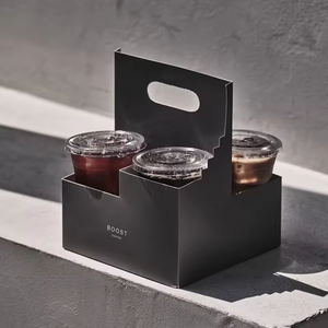 Scatole Portabevande Personalizzate da Asporto per 2, 4, 6 Bevande Calde o Fredde, Caffè, Tè, con Manico, in Cartone - Product Image 6