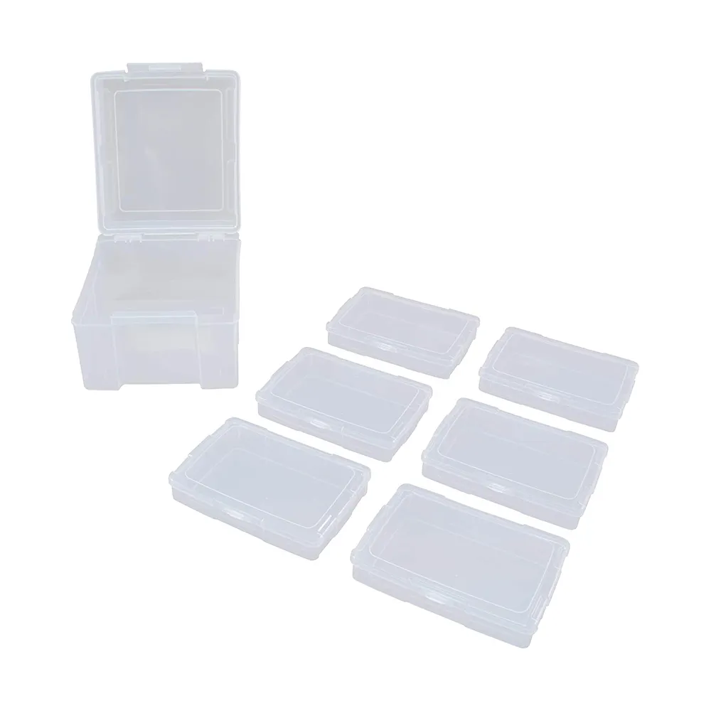 26028 Photo Storage Box 4x6 Photo Case, 7 Inner Photo Keeper, Clear Photo Boxes Storage