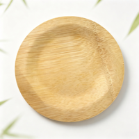 Assiettes rondes en bambou jetables, compostables, sans BPA, écologiques, ensemble d'assiettes pour le dîner, pour le camping, les hôtels, les restaurants, les buffets, les pique-niques