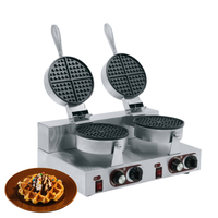 Gaufrier électrique en acier inoxydable, température réglable, surface antiadhésive, pour usage commercial dans les hôtels et les boulangeries