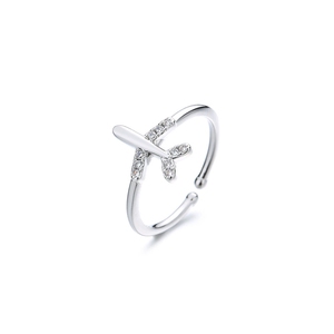 LT-1002 925 argent Sterling papier avion Index bague à la mode Version coréenne Zircon bague pour les femmes pour cadeau - Product Image 5
