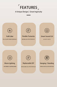 2024 nouvelle veilleuse romantique USB remplaçable bricolage méduse lampe Table dynamique dégradé coloré <span class=keywords><strong>LED</strong></span> pour la barre à la maison - Product Image 5