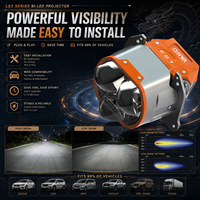 Nouveau projecteur laser Bi-LED pour voiture, lentille de 3 pouces, 80W, lumière blanche 6000K, contrôle précis du faisceau, kit de rénovation universel pour la rénovation des phares