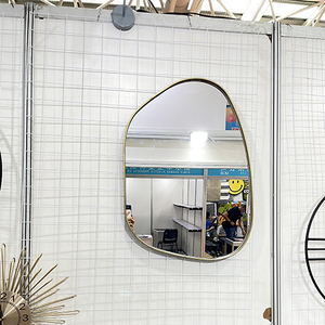 51*72Cm Chất Lượng Cao Không Thường Xuyên Trang Trí Gương Lớn Vàng Khung Phòng Tắm Tường Gương Với Móc An Toàn - Product Image 5