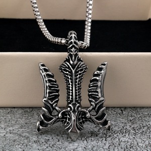 จี้รูปตรีศูลสแตนเลสสตีล ดีไซน์เรขาคณิตสองด้าน สำหรับผู้ชายและผู้หญิง สร้อยคอแฟชั่น ของขวัญ เครื่องประดับ - Product Image 3