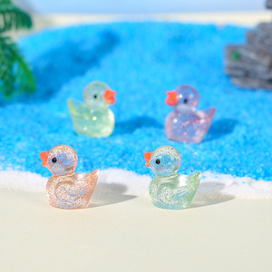 Miniature Glowing <b>Duck</b> Ornament Resin Animal Shape Tabletop Decor For Garden And Home Decoration - Product Image 3
