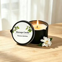 Vela de Masaje de Jazmín Hecha a Mano en Envase Metálico, Fórmula Hidratante para el Cuidado de la Piel, para Mujeres, Autocuidado, Spa en Casa, Navidad