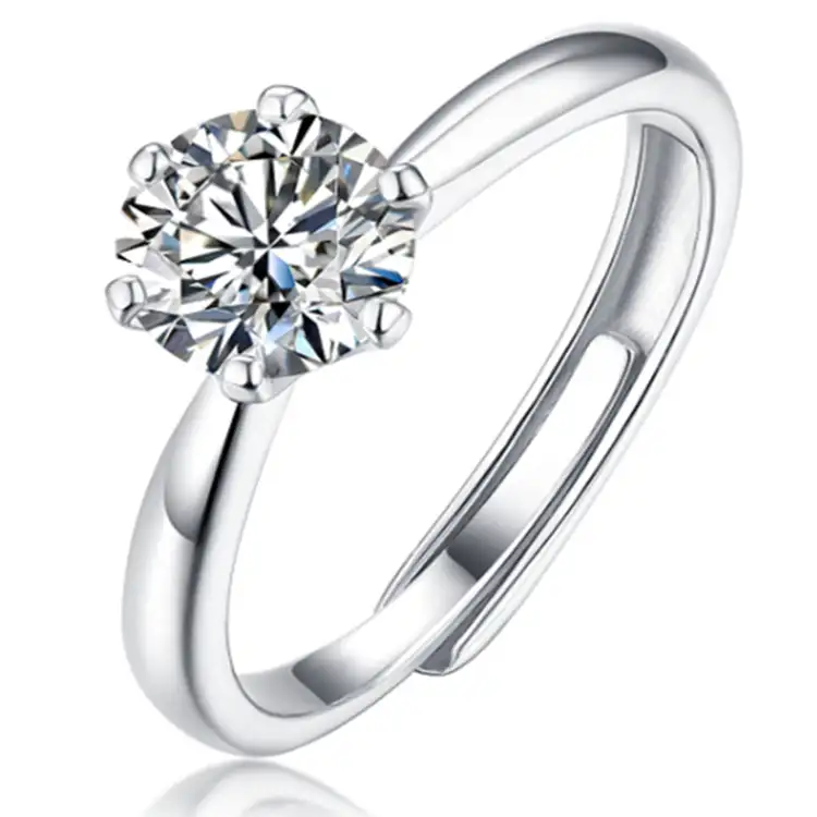 Нестандартная конструкция крапановая закрепка 18k покрытие 1 ct 925 кольца стерлингового серебра для женщин обручальные муассанит кольцо с бриллиантом
