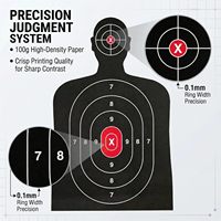 Objetivo de tiro con silueta para práctica en interiores y exteriores, para pistolas, revólveres, rifles, armas de aire comprimido y pistolas de perdigones - 14x22 pulgadas
