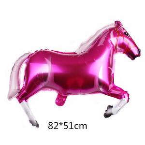 Jouet pour enfant, 82x51cm, <span class=keywords><strong>cheval</strong></span> galopant, ballon en aluminium, <span class=keywords><strong>blanc</strong></span>, noir, marron, rose, rouge, Animal en forme de <span class=keywords><strong>cheval</strong></span>, ballon en aluminium, vente en gros - Product Image 2