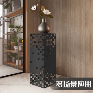 Consolle Moderna in Ferro con Base a Piedistallo - Stabile e Resistente, Arredamento Angolare per Soggiorno, Decorazione Nordica Rossa, Uso per <span class=keywords><strong>Balcone</strong></span>/Predellino - Product Image 4
