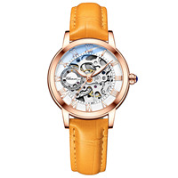 Montre automatique de luxe pour femme, en cuir véritable, étanche, squelette, mécanique, lumineuse, de haute qualité et très populaire