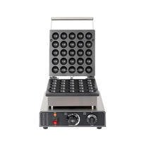 Machine à gaufres rondes à 25 trous pour mini gaufres bulles, Poffertjes - Équipement de pâtisserie pour petites entreprises et chariots de cuisine mobiles