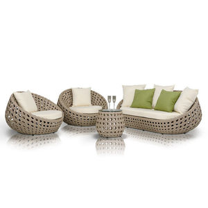 Set Divano da Esterno Moderno in Rattan a Tre Pezzi MYUZ, 3 Posti, Intrecciato, per Veranda, Cortile, <span class=keywords><strong>Terrazza</strong></span>, Giardino, Soggiorno - Product Image 6