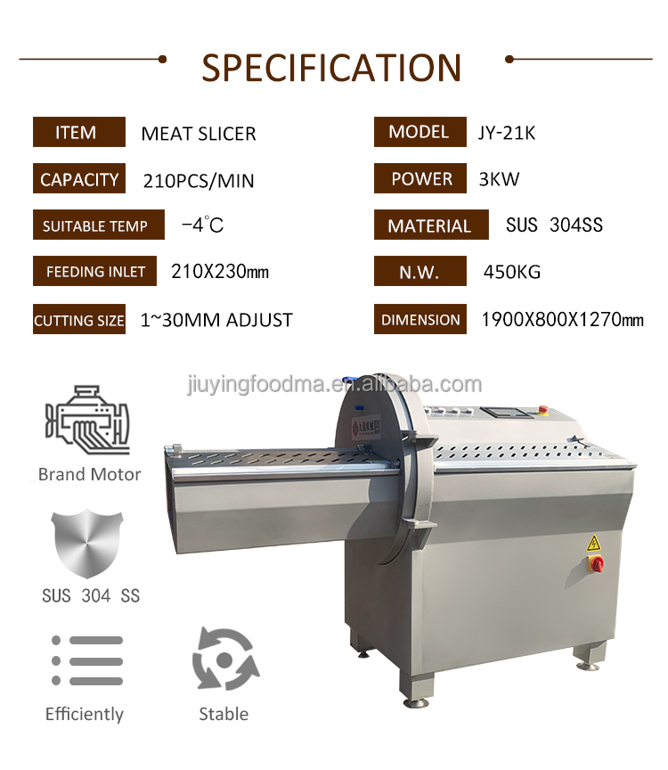 Factory Supply JY-21K Fish Slicer Bacon Cutting Sausage Machine Commercial Ham Meat Slice Cutter