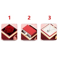 En gros Rotary Rose Boîte 100% Nature Éternelle Rouge Rose Préservé Fleur Cadeau Pour La Saint Valentin