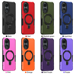 เคสหลัง TPU + PC ไฮบริดหุ้มเกราะสำหรับ Oppo A18 A38 A78 A1K A54 A58 A17 A15 A9 A5 A57 A77S A16K A16S พร้อมขาตั้งวงแหวนแบบหมุนได้ - Product Image 6