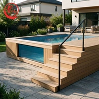 Piscina Spa de 6 pies para exteriores, tamaño pequeño, 12 pies x 20 pies, para el hogar familiar, piscina en contenedor de envío con jacuzzi