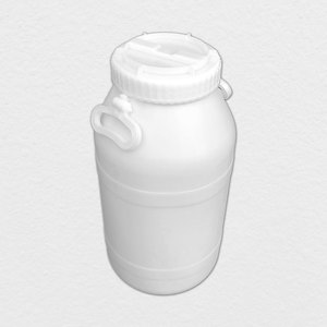 LAR BI473 51L HDPE Plastic <b>Drum</b> Cylindrical Barrel Large Capacity Food Storage <b>Drum</b> - Product Image 1