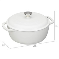 Casserole à four hollandais en fonte émaillée de 11 pouces avec revêtement en émail de couleur avec couvercle en fer