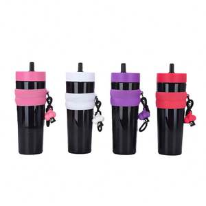 Gobelet à paille résistant aux hautes températures, sans BPA, design personnalisé, bouteille d'eau en plastique portable pour voiture - Product Image 5