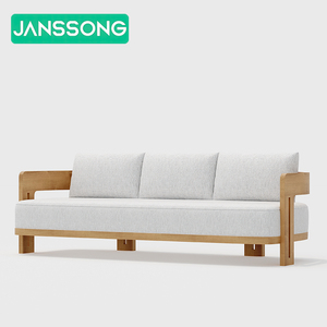 Muebles de madera de teca impermeables modernos de lujo con cojines para sala de estar, balcón, jardín, Patio, Hotel, sofá modular seccional para exteriores - Product Image 6