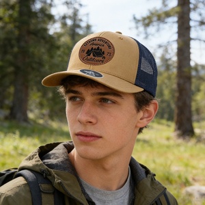 Casquette de baseball trucker Heycap Factory à 6 panneaux, respirante, en maille, avec broderie 3D bicolore, logo personnalisé et patch en étiquette tissée, en gros - Product Image 5