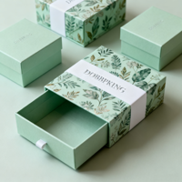 Boîte rigide personnalisée de luxe avec tiroir coulissant, finition mate non enduite, boîte cadeau rigide avec insert en mousse EVA, emballage pour bijoux et parfums, vente en gros