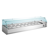 Réfrigérateur de présentation commercial de comptoir pour boulangerie et salades, refroidissement par air/ventilateur, acier inoxydable, dégivrage automatique, 1,35 m