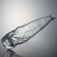 Bouteille d'eau en verre gaufré de luxe 500ml 750ml, Bouteille à boisson haut de gamme, Bouteille de jus en verre transparent personnalisée, Bouteille de tequila avec bouchon