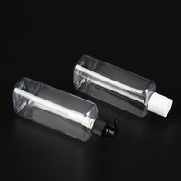 En stock, bouteille en plastique PET carrée de 300 ml avec couvercle en plastique pour lotion, gel douche, shampoing