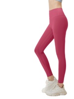 Leggings de yoga pour femmes à taille haute élastique, couleur unie, effet push-up, pour la course et le fitness, pantalon de sport long et moulant
