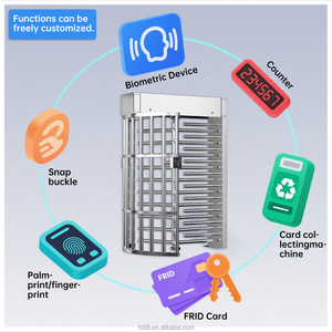 Tourniquet pleine hauteur avec lecteur d'empreintes digitales et carte RFID, en acier inoxydable 304, pour contrôle d'accès - Product Image 3