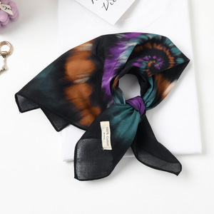 Foulard carré 100% coton 53 cm, style rétro haut <span class=keywords><strong>de</strong></span> gamme à pois, pour femme, accessoire décoratif pour la tête, nouvelle collection printemps-été - Product Image 4