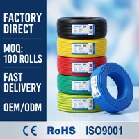 Câble électrique industriel BV1.50mm à âme unique en cuivre massif 99,995% isolé PVC 450/750V pour chauffage automobile, usage domestique et bâtiment