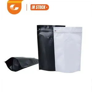 Laminated Aluminum Foil 1kg 250g 1lb Stand Up Pouch /matt White Foil Pouch /zip Lock Coffee Bag With Valve