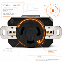 Conector Hembra de Plástico SFE NEMA 20A 125/250V con Bloqueo Giratorio para Enchufe de Extensión Estándar Americano CE