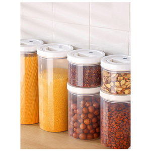 Wholesale Sealed Jar Household Rice Transparent Nut Storage Jar Food Canister Grade Plastic Bottle With Lid Grain Storage Box