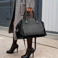 Bolso de Mano para Mujer, Diseño de Cocodrilo, para Documentos Oficiales, Gran Capacidad, Retro, con Múltiples Compartimentos, de Hombro o Cruzado