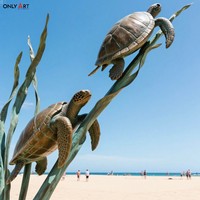 Onlyart Design et Statue d'animaux marins sur mesure Sculpture de tortue de mer en laiton pour les projets publics de bord de mer