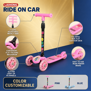 Extra-Wide Board Children's <strong>Scooter</strong> Adjustable Height Light up <strong>3</strong> <strong>Wheels</strong> Foldable Kick <strong>Scooters</strong> <strong>for</strong> Kids Toddlers <strong>3</strong>-6 <strong>Years</strong> <strong>Old</strong> - Product Image 1