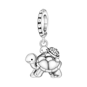 PANBUEATY Dije con Dijes de Moda para Mujer Motivo Océano con Delfín, Tortuga Marina, Sirena y Cangrejo Ermitaño en Aleación de Cobre Bañada en Plata con Circón, Ideal para Regalo - Product Image 6