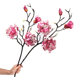 M-1045 <span class=keywords><strong>Fiore</strong></span> di <span class=keywords><strong>Magnolia</strong></span> Artificiale in PU a 4 Teste per Decorazione Casa, Composizione Floreale Realistica al Tatto - Product Image 5