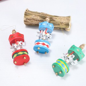 Ornamen Miniatur Kuda Putar Kayu Natal, Gantungan Pohon Natal, Hadiah Tahun Baru, Mainan untuk Anak, Dekorasi Pesta Rumah - Product Image 5
