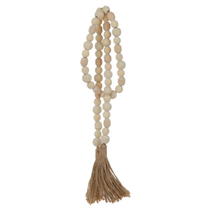 Guirnalda de Cuentas de Madera Rústica Vintage Navideña, Guirnalda de Cuentas de Madera Redondas para Decoración Navideña - Product Image 5