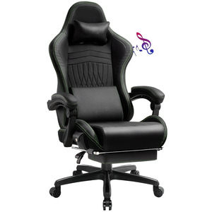 La silla Tarok Pro con <span class=keywords><strong>licencia</strong></span> DDP más barata, silla de oficina italiana Cadeira Gaming, silla de juego negra y verde con reposapiés - Product Image 1