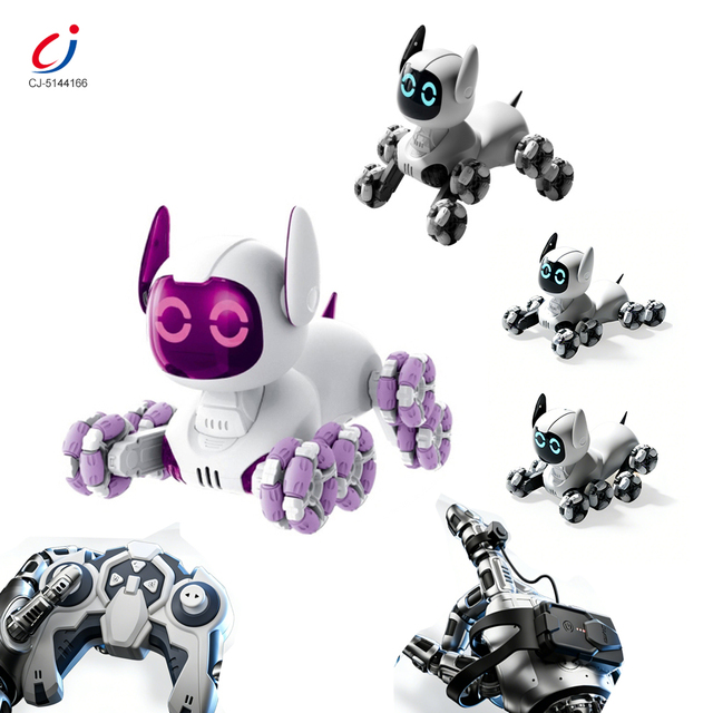 Chengji Interactive Smart Puppy Electronic Pet Robot Dog Wheel Stunt Robot Pet Dog Toy with Led Eye Ear Lights Gesture Sensing