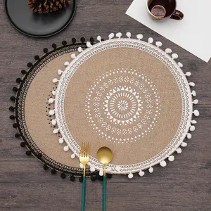 High Quality Luxury Cotton Linen Placemat For Coffee Tableware Plates Kitchen Accessories Utensils Place Mats Dining Table Mat