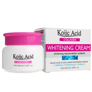 Creme facial de clareamento do ácido kojic, creme removedor de manchas escuras e clareamento da pele com colágeno