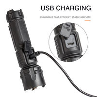 Haute Qualité Professionnel Portable Télescopique Zoom Usb Rechargeable Cob Côté Lampe Abs T6 Led Torches Lumières Tactique Lampe De Poche